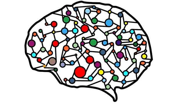 Grafik eines Gehirnes geüllt mit Punkten