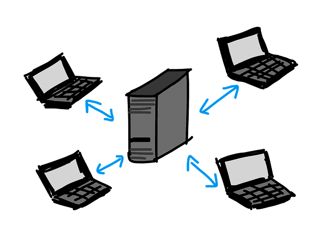 Routerloses LAN mit 4PCs und einem Server